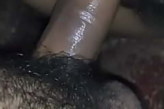 Black hairy pussy and big indian cock