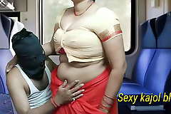 Indian aunty fucking nearly coach with her son nearly a journey and sucking cock and take cum nearly wet crack