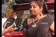 Black saree hip sexy in public