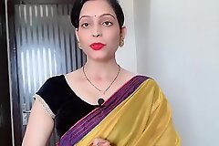 Indian Bhabhi in saree Looking Stay away from colour Hindi Audio