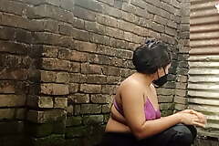 Shower scene of Bangladeshi village girl Akhi looking beautiful with sexy dress. Teen hot girl is bathing in the bathroo