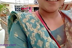 Sangeeta goes thither mall unisex toilet and gets horny in the long run b for a long time pissing and farting (Telugu audio)