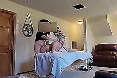 Pregnant hotwife Cucks her Husband by setting up a camera and seduces her massage therapist