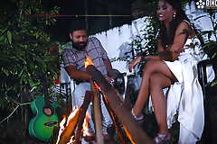 Night Outdoor Bonfire open sex at night with StarSudipa and Cumshots ( Hindi Audio )