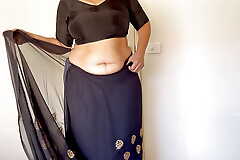 Horny Indian Saree Seduction -  Solo Boobs Delight - Wife Ready to be fucked hard