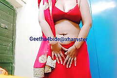 Geetha masturbating and rubbing her cum-hole with hot audio in telugu