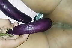 Two large eggplants destroy mother-in-law's genitals xxxxxxxxxxxx part 1