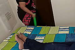 Tamil maid fucking pussy with cucumber infront of owner