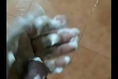 Hot Bangladeshi boy masturbating in Bathroom with handwash and cum