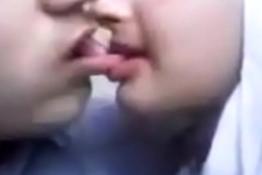 Pakistani college couple lip tresses french kiss..