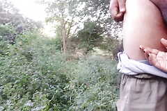 Desi jungle bhabhi high-sounding derogatory game of sex with a boy take the jungle and also did blowjob.
