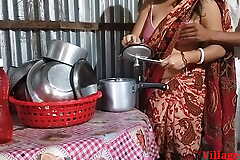 Village kitchen room sex in personate mother
