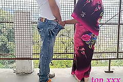 XXX Bengali hot bhabhi amazing open-air sex in pink saree prevalent smart thief! XXX Hindi web trammel sex Last Episode 2022