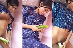 Horny Indian girl jerks with cucumber Milky Pussy, Sex Lover jerks Her Tight Pussy and Creamy Cum Tamil sex video