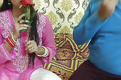 Indian beautiful husband wife celebrate interior Valentine week Happy Rose day dirty talk in hindi voice saara adjacent to footjob