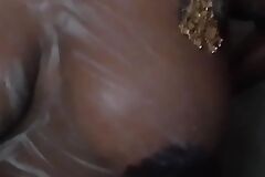 Tamil aunty bathing video. big pair dancing while she soaping her body