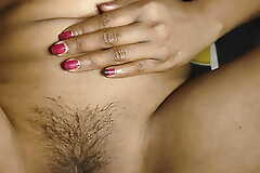 Desi indian village girl shaving hairy pussy