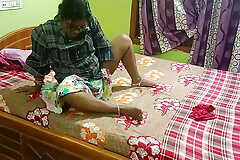 Indian School Girl First Time Hard Sucking and Having it away with Tutor on Bed