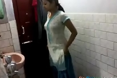 Indian girl in bathroom