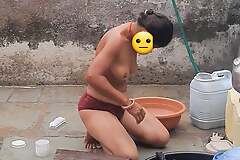 Desi bathroom bathing