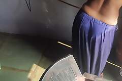 Stepsister in petticoat half-top cleaning the house and insisting to get rid be useful to stepbrother