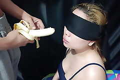 Blonde stepaunt Loves to Play With Bananas