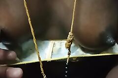 Desi Indian Tamil v HouseWife Renu's cute boobs nipples are hardly tagging by her cuck hubby for show's live call  relative to FB friend