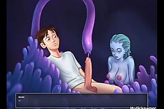 Sizzling teen acquires his dick massaged by a hot sexy milf increased by give him the best orgasm