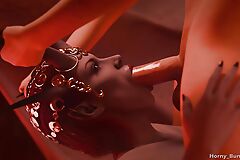 Demon Lady Likes Sucking Horseshit Deep for Her Man