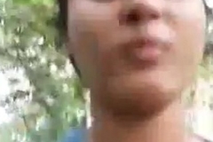 Cute Indian Flashers Her Tits Outside