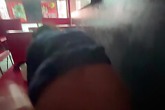 Desi GF Fucked regarding Public Restaurant Take Jizz inside