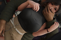 Hot girl get in train hard core sex blowjob band bang