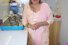 Mother-in-law gives offer for Fuck hard to Son-in-law in kitchen with Dirty hindi talk and he Cum in her sexy pussy.