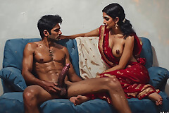 Morden Indian teen girl carnal knowledge with foreigner hot indian pussy wishes pallid cock to pound in her pussy