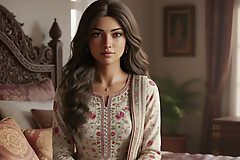 A Indian Desi girl Alon at home, Ai video