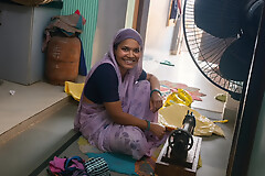 Indian Rajsthani bhabhi hither Work Sewing machine Handmade By -Snapchat143