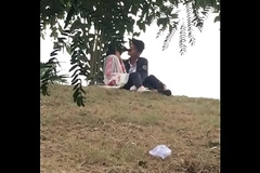 Indian lover kissing in park part 5