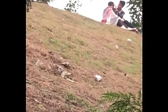 Indian lover kissing in park part 3