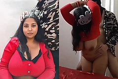 Desi Stepsister huge boobs sexy rattle while getting fucked in standing position